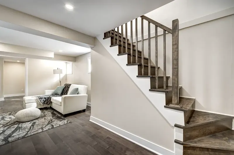 Finished basement living space
