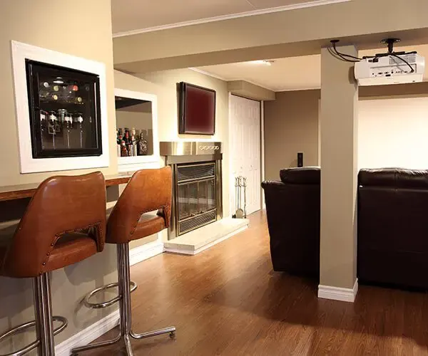 Finished basement family room