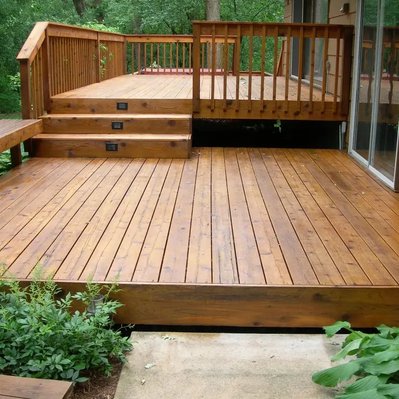Custom backyard wood deck