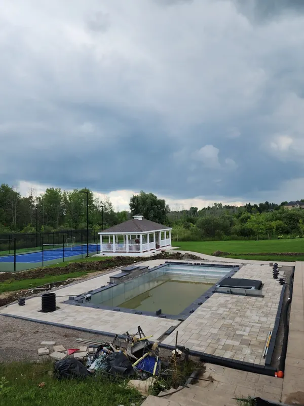 Pool with poolside pavilion