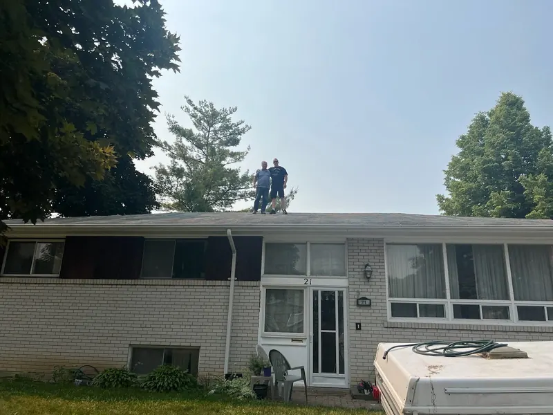 Completed roof replacement on a bungalow