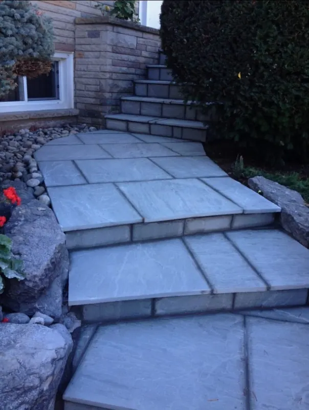 Flagstone front steps and walkway