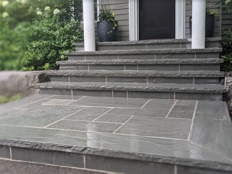 Bluestone front steps and landing