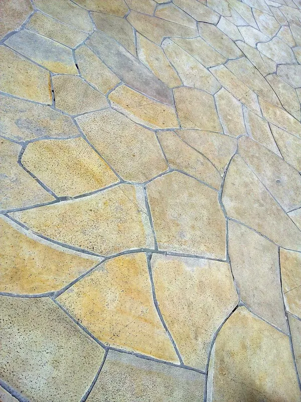 Flagstone patio installation