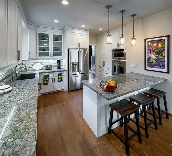 Renovated kitchen with breakfast bar