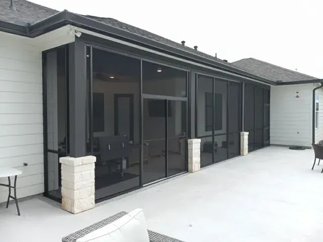 Sunroom addition off the back of a home