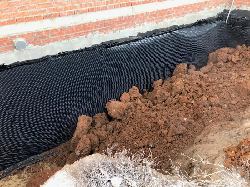 Exterior foundation waterproofing